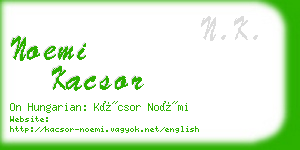 noemi kacsor business card